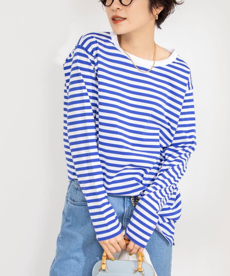 Rie Miller「GIZA COTTONロングスリーブTシャツ 」|Tシャツ・カットソー|ブルー系その他3
