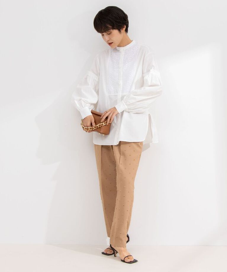 NOLLEY'S「【MARILYN MOON/マリリーンムーン】fringe beads volume sleeve blouse」|シャツ・ブラウス|