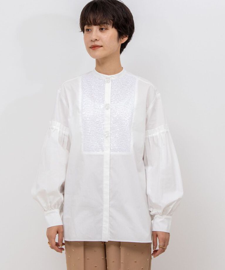 NOLLEY'S「【MARILYN MOON/マリリーンムーン】fringe beads volume sleeve blouse」|シャツ・ブラウス|