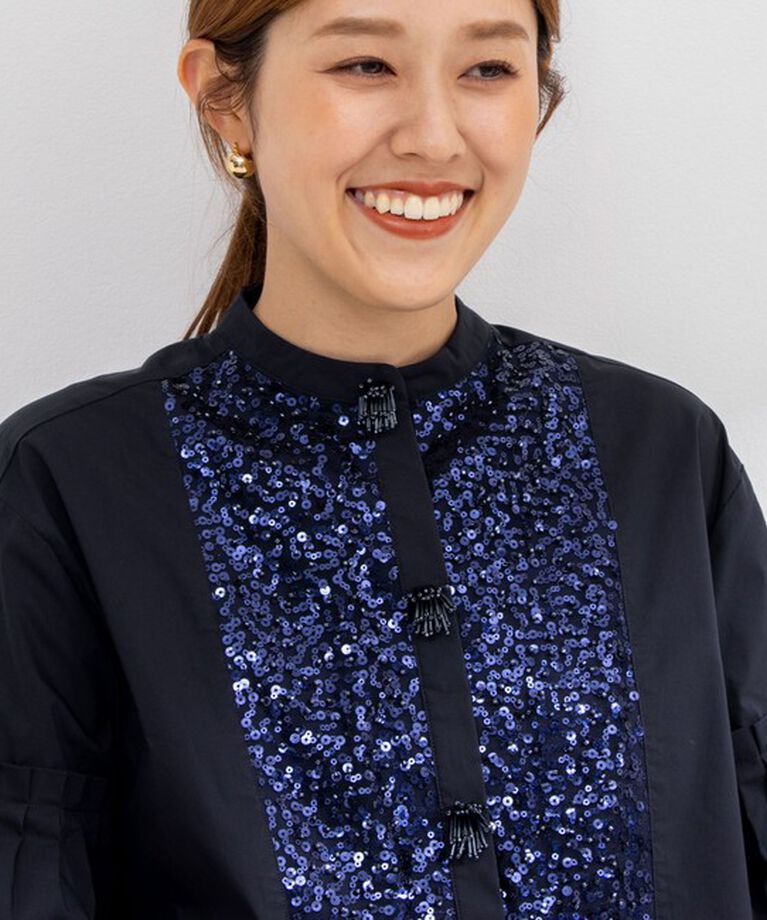 NOLLEY'S「【MARILYN MOON/マリリーンムーン】fringe beads volume sleeve blouse」|シャツ・ブラウス|