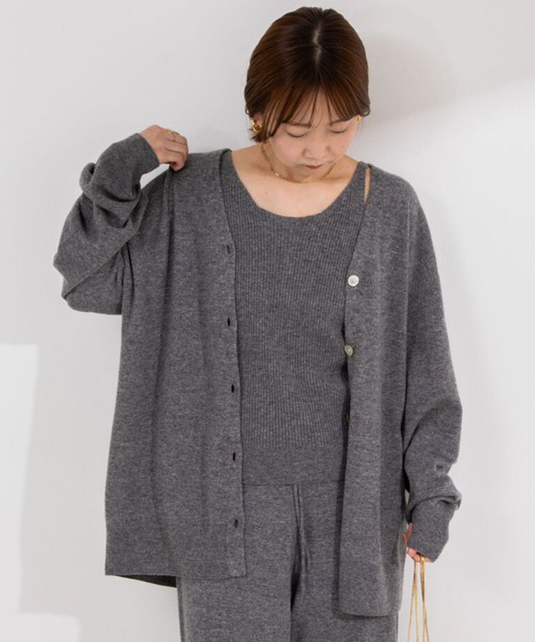 NOLLEY'S「《手洗い可能》《セットアップ対応》カシミヤ混アレンジカーディガン」|カーディガン|