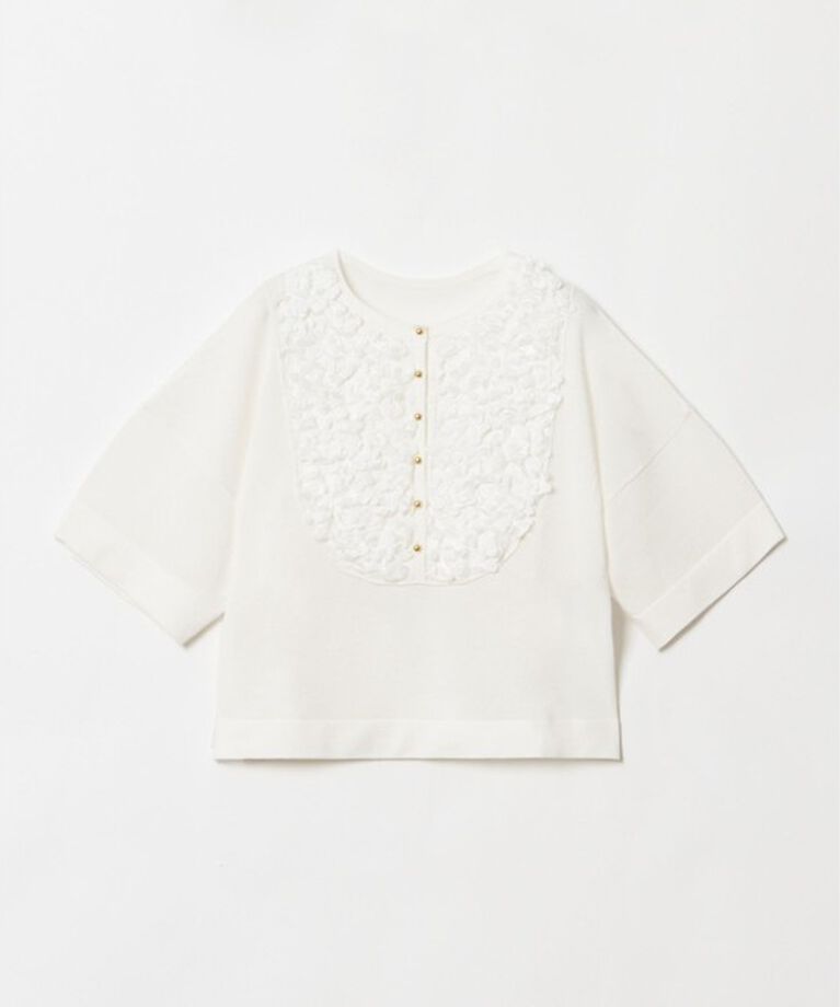 LOULOU WILLOUGHBY「【LOULOU WILLOUGHBY】フローラルフロントプルオーバー」|ニット・セーター|
