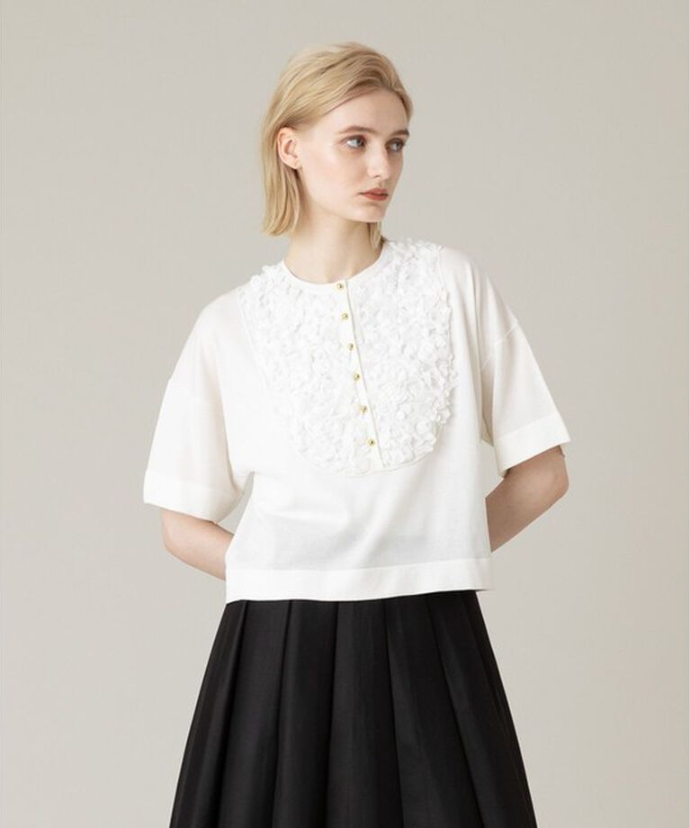 LOULOU WILLOUGHBY「【LOULOU WILLOUGHBY】フローラルフロントプルオーバー」|ニット・セーター|