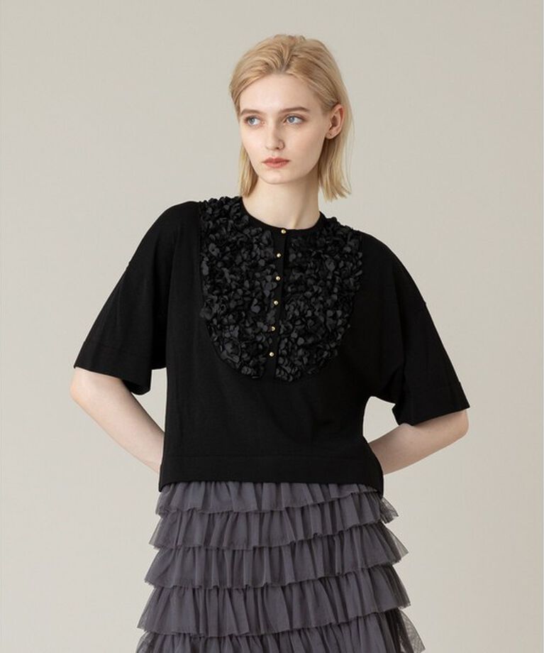 LOULOU WILLOUGHBY「【LOULOU WILLOUGHBY】フローラルフロントプルオーバー」|ニット・セーター|