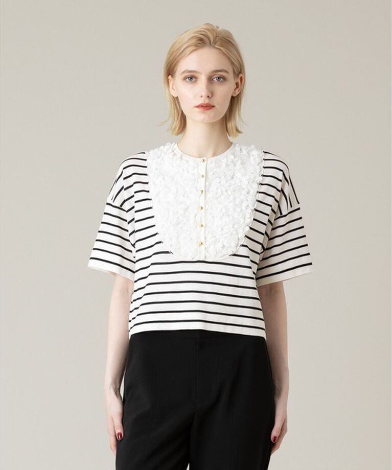 LOULOU WILLOUGHBY「【LOULOU WILLOUGHBY】フローラルフロントプルオーバー」|ニット・セーター|