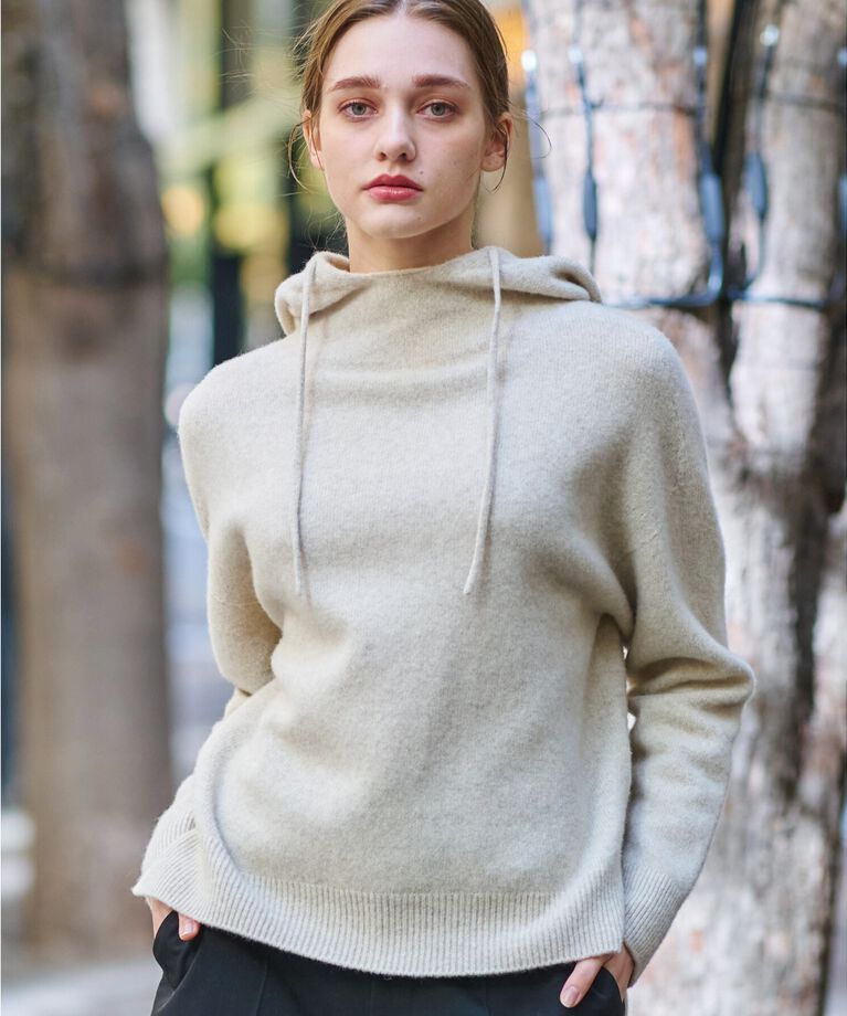 DRESSTERIOR「【限定カラーあり】カシミヤブレンドフードニット」|ニット・セーター|