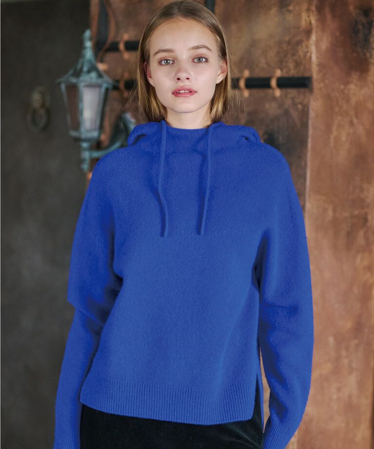 DRESSTERIOR「【限定カラーあり】カシミヤブレンドフードニット」|ニット・セーター|ブルー(093)