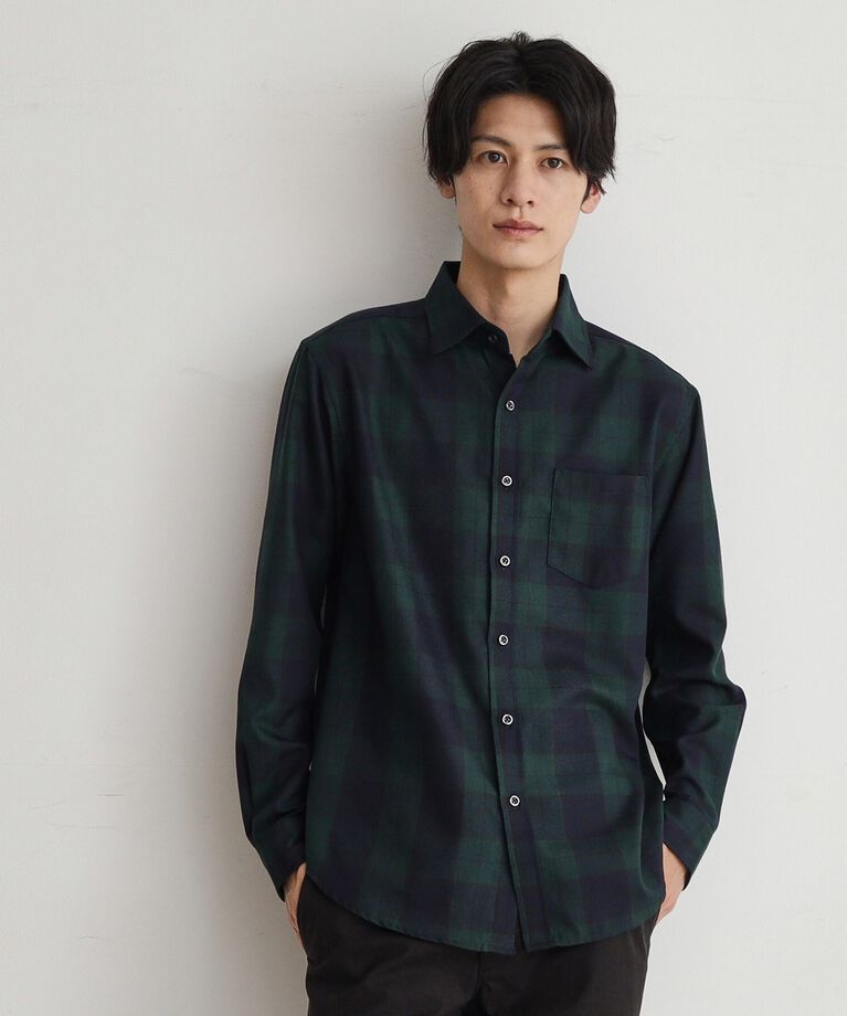 THE SHOP TK「【シワになりにくい】マウントネルシャツ」|シャツ・ブラウス|ｸﾞﾘｰﾝ(224)