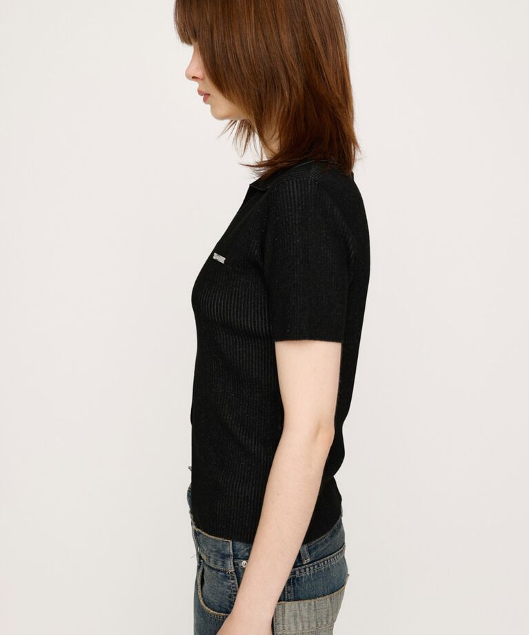 SLY「DUAL COLOR FRONT ZIP KNIT トップス」|ニット・セーター|