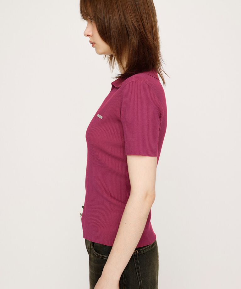 SLY「DUAL COLOR FRONT ZIP KNIT トップス」|ニット・セーター|