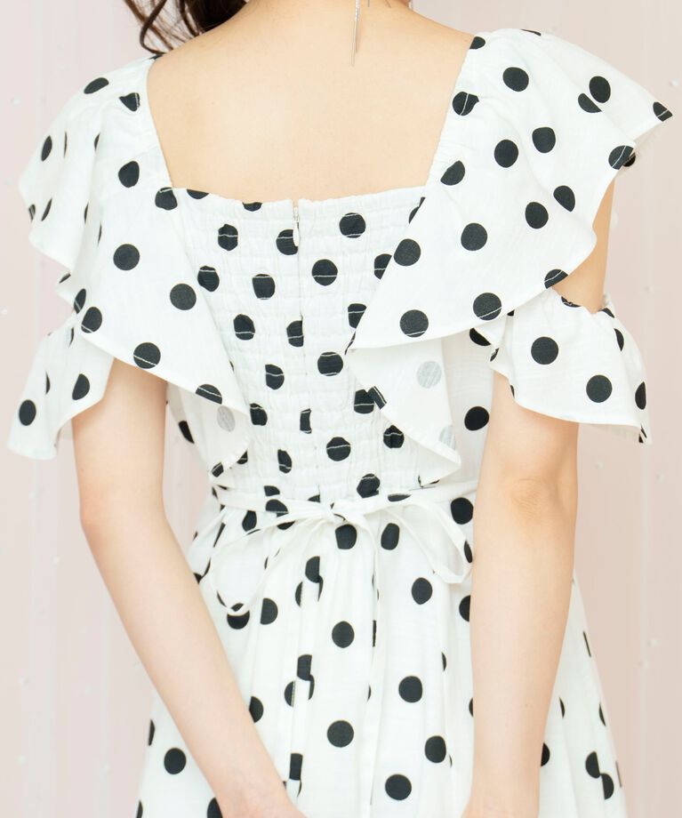 WILLSELECTION「ラッフルショルダーフレアワンピース」|ワンピース|