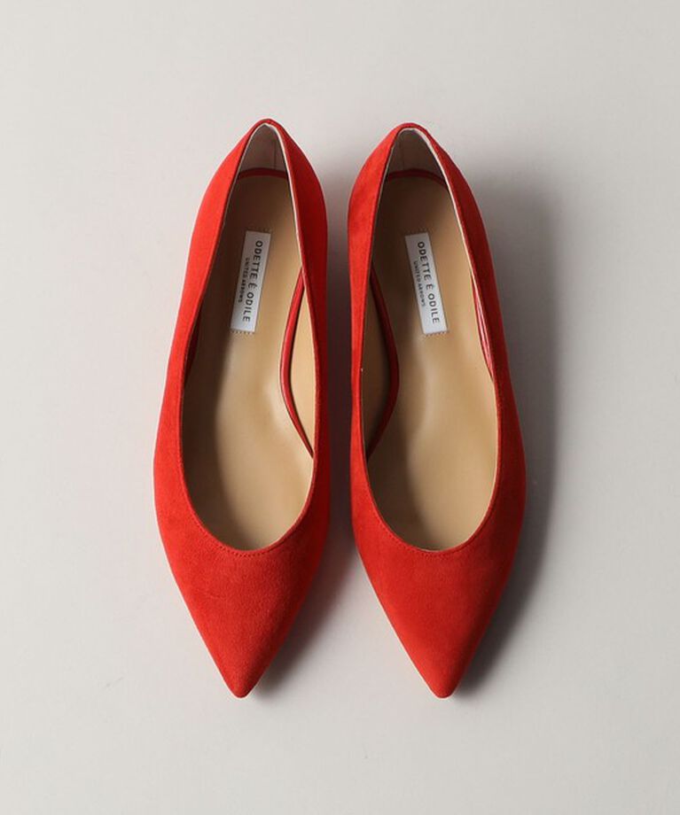ODETTE E ODILE「ベーシックポインテッド フラット20↓↑」|パンプス|RED