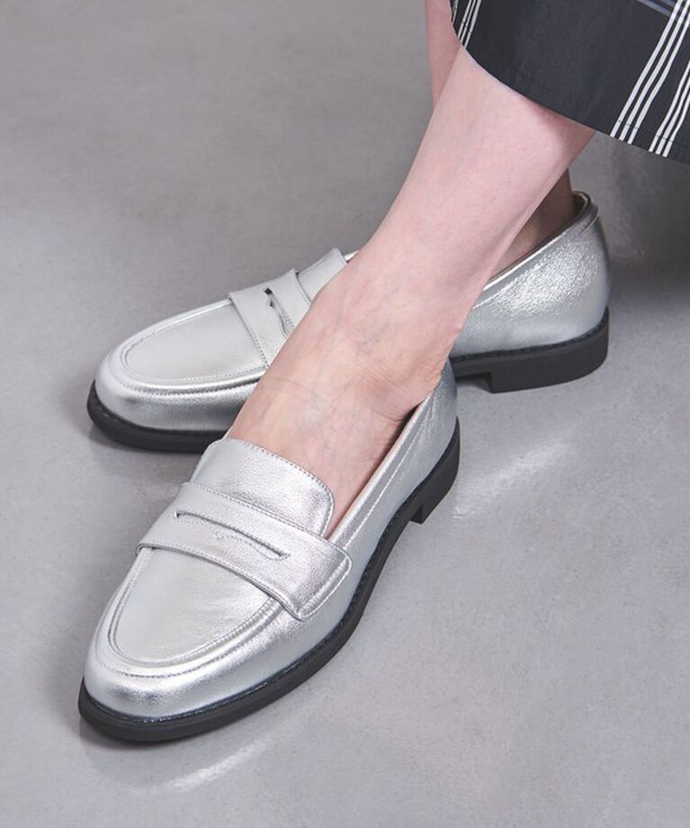 UNITED ARROWS「レイン レザー ローファー」|レインシューズ|SILVER