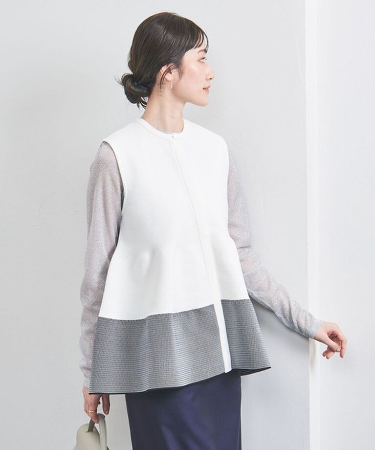 UNITED ARROWS「P リボンブローチ ニットベスト」|ニット・セーター|