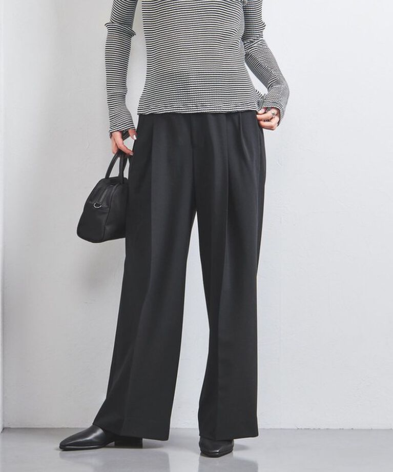 UNITED ARROWS「タック イージーパンツ」|チノ|BLACK