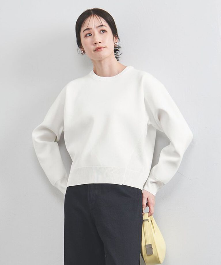 UNITED ARROWS「スウェットライク クルーネック ニットプルオーバー」|ニット・セーター|