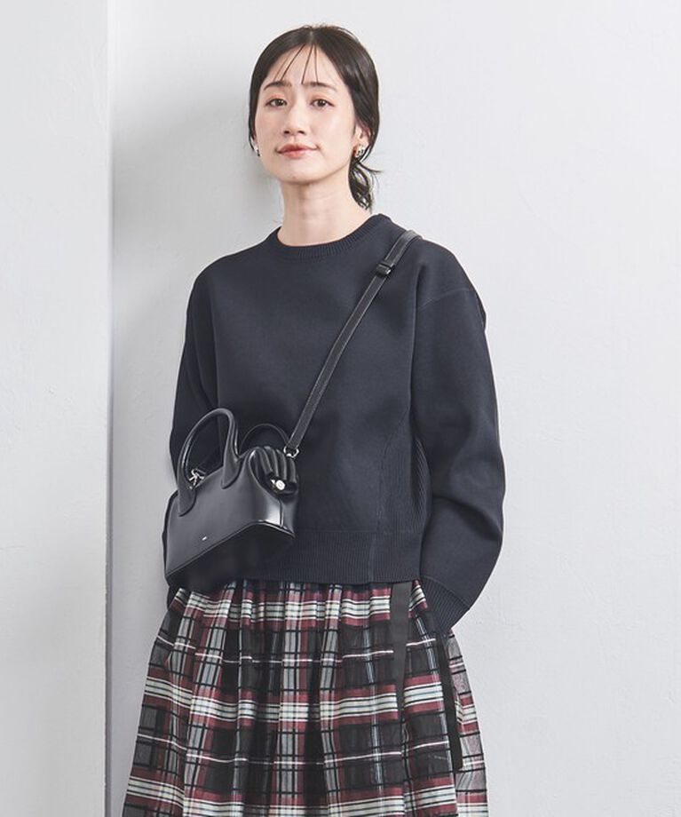 UNITED ARROWS「スウェットライク クルーネック ニットプルオーバー」|ニット・セーター|