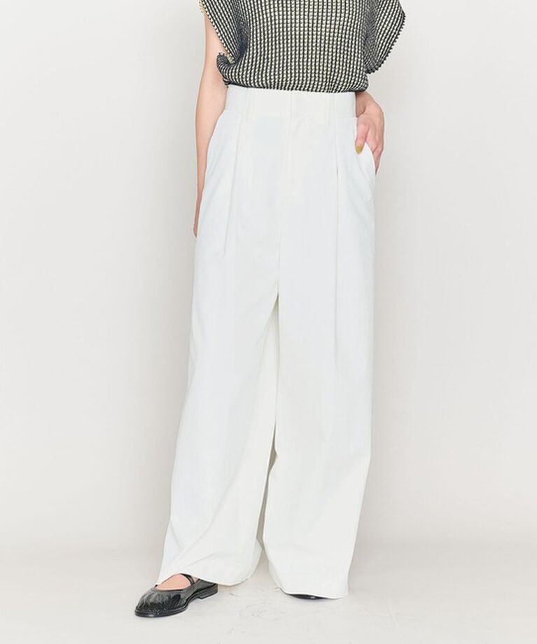 ASTRAET「＜ASTRAET＞タック ワイド フレアパンツ」|その他|OFF WHITE