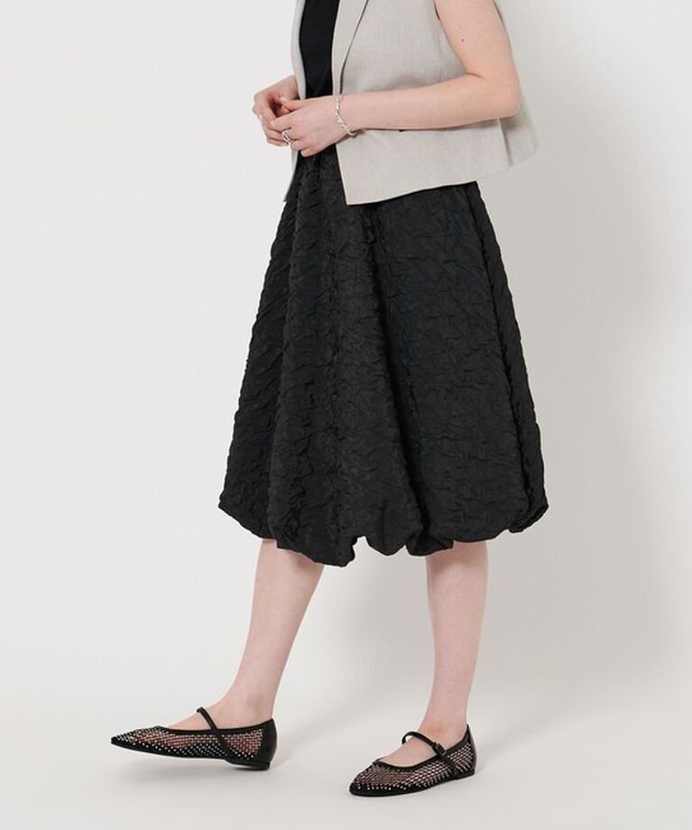 UNITED ARROWS「フクレジャカード バルーン ミディスカート」|スカート|BLACK