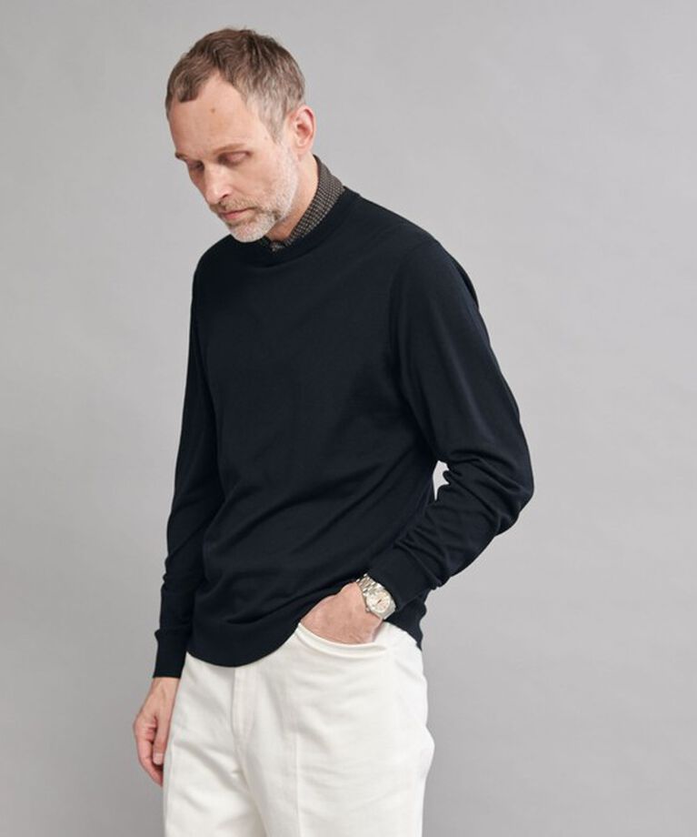 UNITED ARROWS「＜SOVEREIGN＞ハイゲージ クルーネックニット」|ニット・セーター|BLACK
