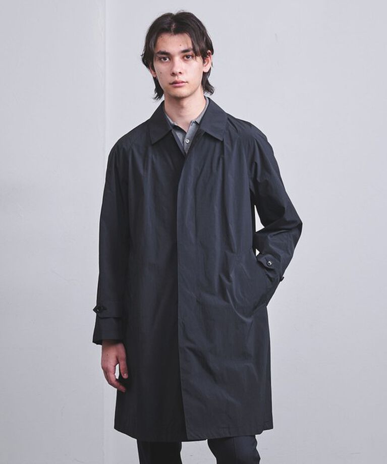 UNITED ARROWS「ナイロン タフタ バルマカーンコート ー撥水ー」|ステンカラーコート|NAVY