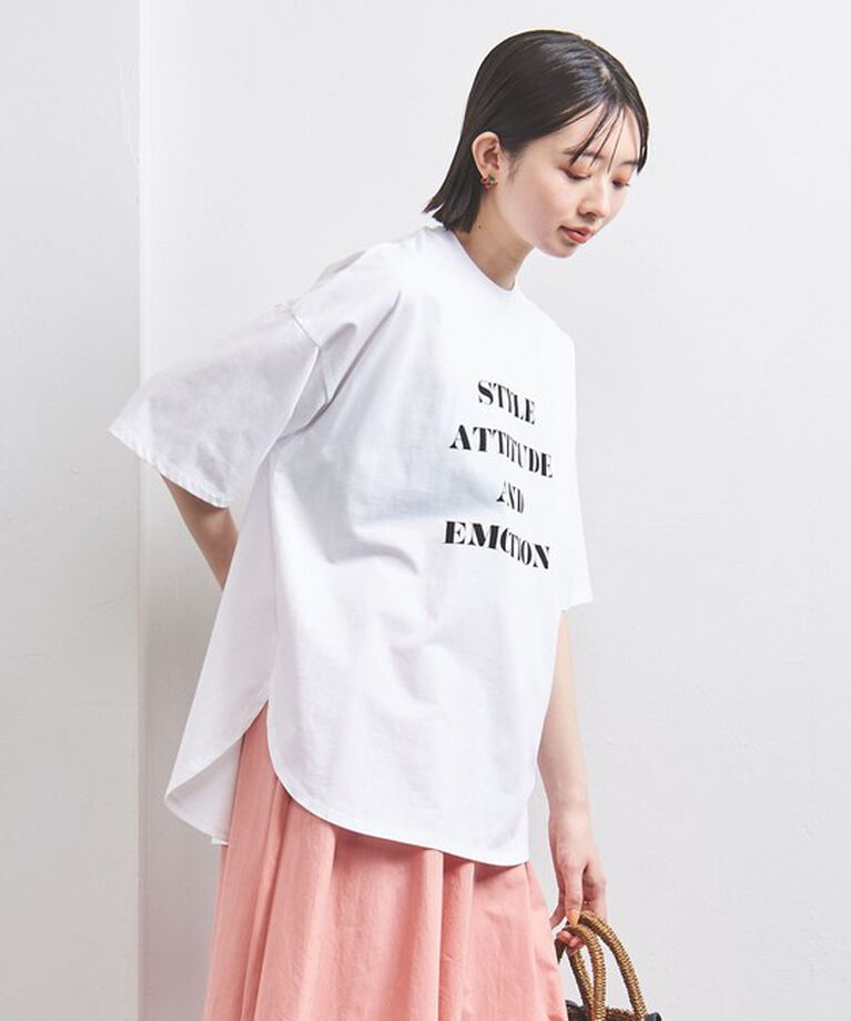 UNITED ARROWS「＜SACRA＞メッセージプリント Tシャツ」|Tシャツ・カットソー|WHITE