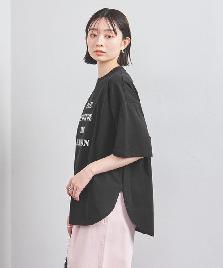 UNITED ARROWS「＜SACRA＞メッセージプリント Tシャツ」|Tシャツ・カットソー|BLACK