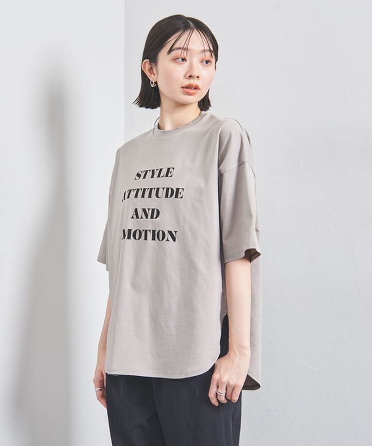 UNITED ARROWS「＜SACRA＞メッセージプリント Tシャツ」|Tシャツ・カットソー|MD.GRAY