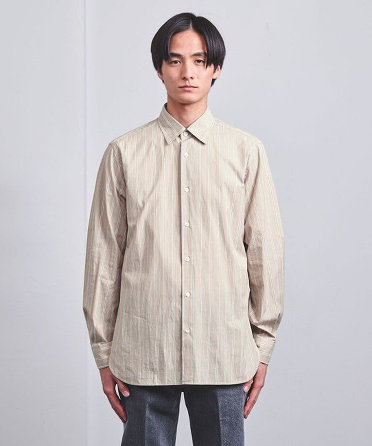 UNITED ARROWS「ALBINI カラーストライプ セミワイドカラーシャツ」|シャツ・ブラウス|