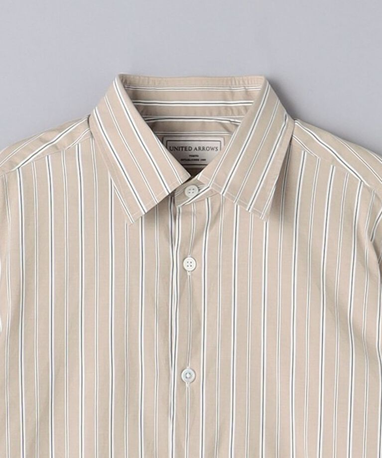 UNITED ARROWS「ALBINI カラーストライプ セミワイドカラーシャツ」|シャツ・ブラウス|