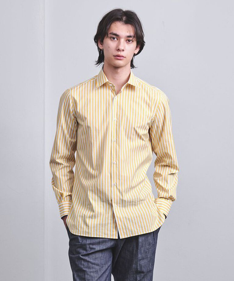 UNITED ARROWS「ALBINI カラーストライプ セミワイドカラーシャツ」|シャツ・ブラウス|