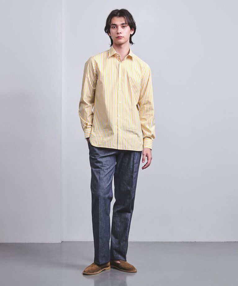 UNITED ARROWS「ALBINI カラーストライプ セミワイドカラーシャツ」|シャツ・ブラウス|