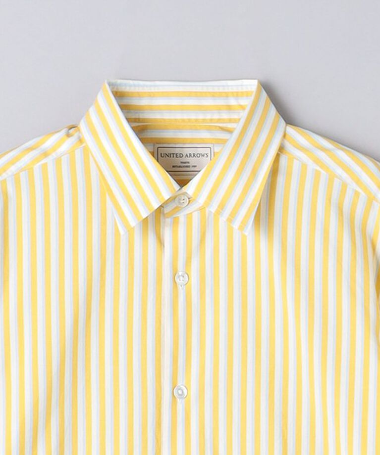 UNITED ARROWS「ALBINI カラーストライプ セミワイドカラーシャツ」|シャツ・ブラウス|