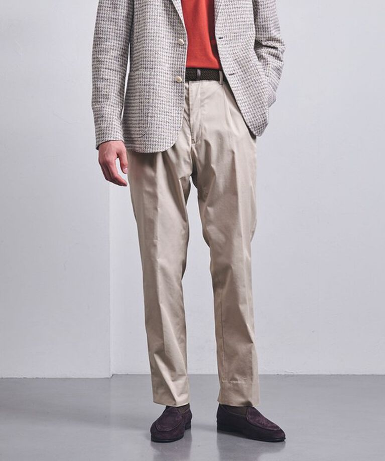 UNITED ARROWS「ツイル ベーシック 1プリーツ チノパンツ」|チノ|BEIGE