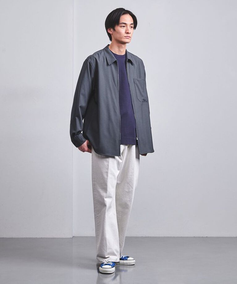 UNITED ARROWS「ウールトロピカル ジップ レギュラーカラー シャツ」|シャツ・ブラウス|