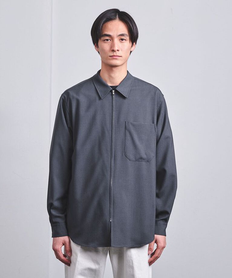 UNITED ARROWS「ウールトロピカル ジップ レギュラーカラー シャツ」|シャツ・ブラウス|