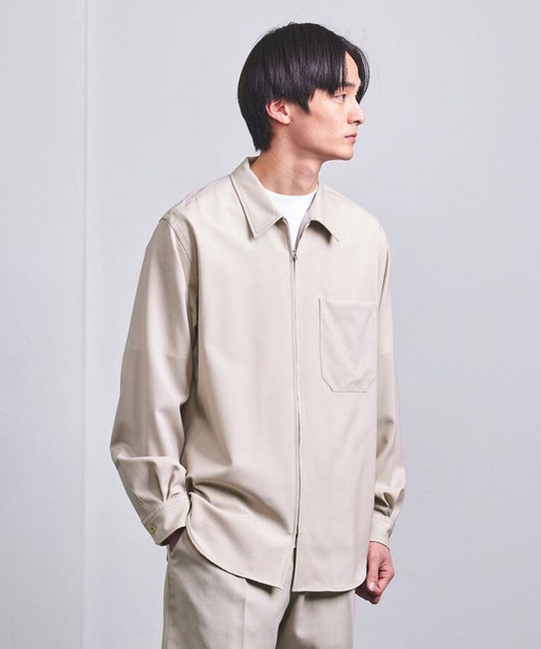 UNITED ARROWS「ウールトロピカル ジップ レギュラーカラー シャツ」|シャツ・ブラウス|