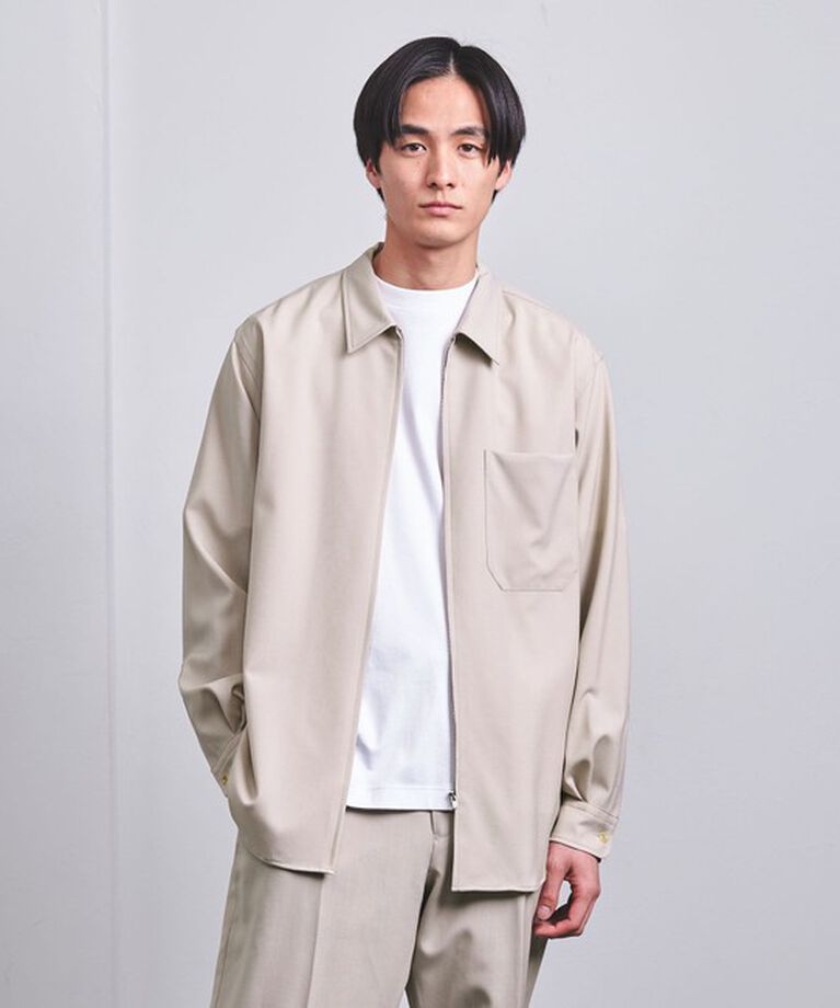 UNITED ARROWS「ウールトロピカル ジップ レギュラーカラー シャツ」|シャツ・ブラウス|