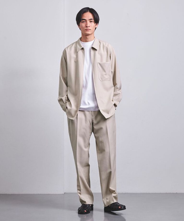 UNITED ARROWS「ウールトロピカル ジップ レギュラーカラー シャツ」|シャツ・ブラウス|