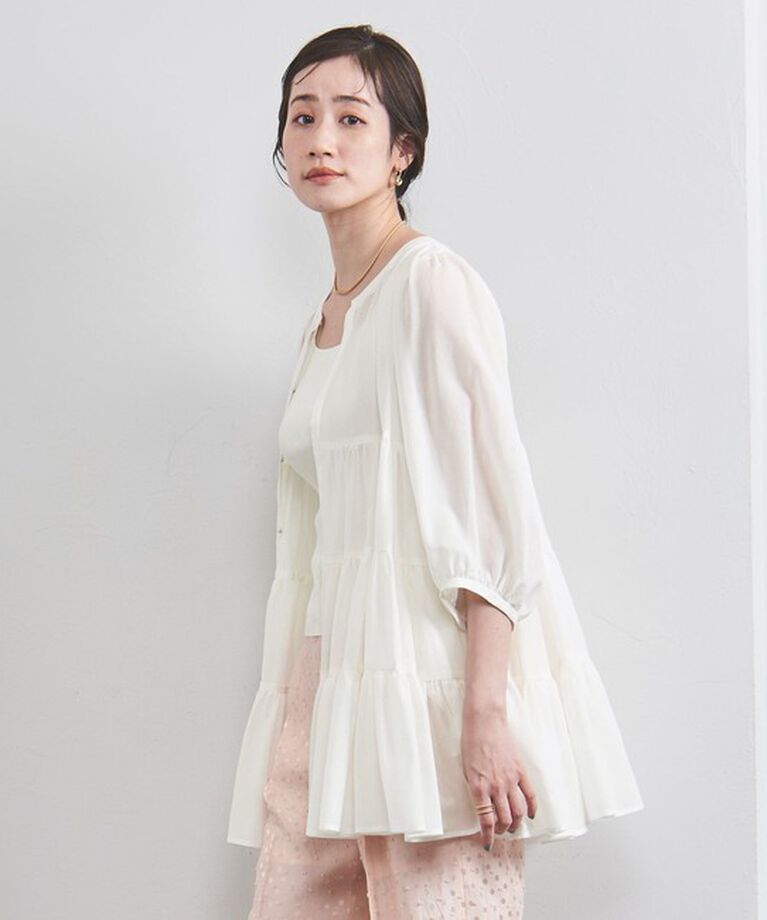 UNITED ARROWS「ティアード 6SL ブラウス」|シャツ・ブラウス|OFF WHITE