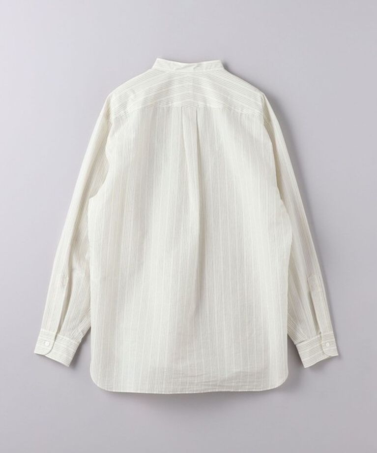 UNITED ARROWS「フェザー ポプリン ストライプ バンドカラー シャツ」|シャツ・ブラウス|