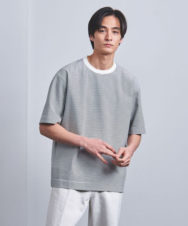 UNITED ARROWS「ポンチ ボーダー Tシャツ デオドランド ー抗菌防臭・接触冷感ー」|Tシャツ・カットソー|OFF WHITE