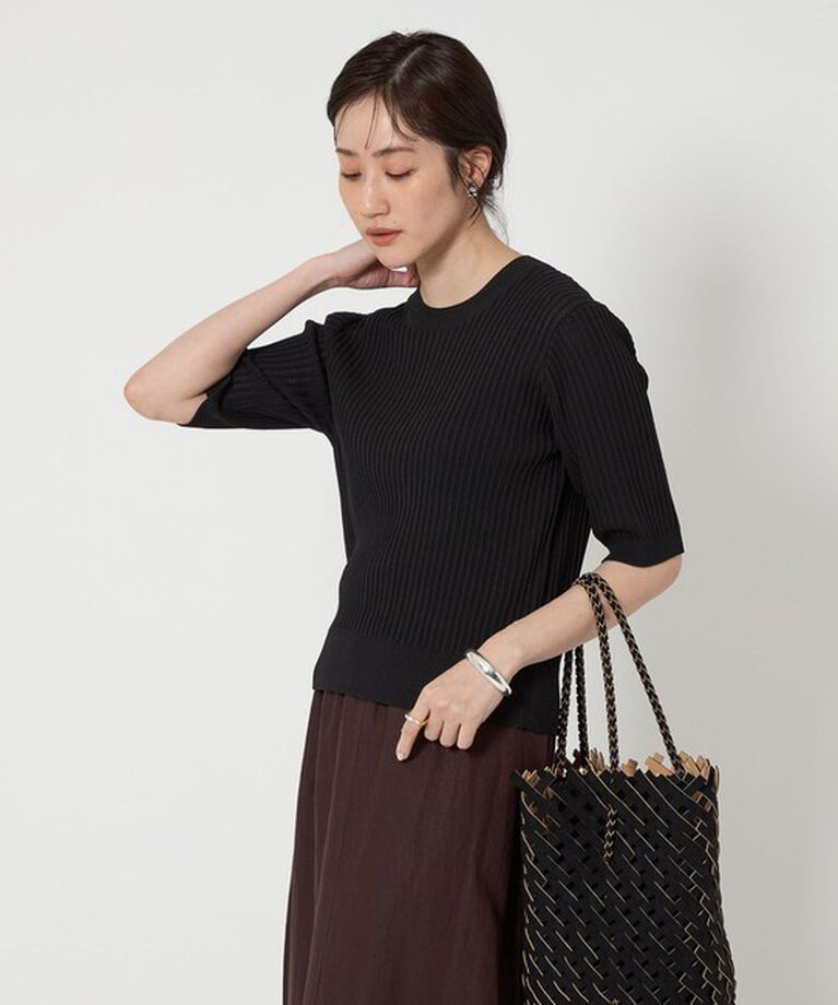 UNITED ARROWS「メッシュ ハーフスリーブ ニット」|ニット・セーター|
