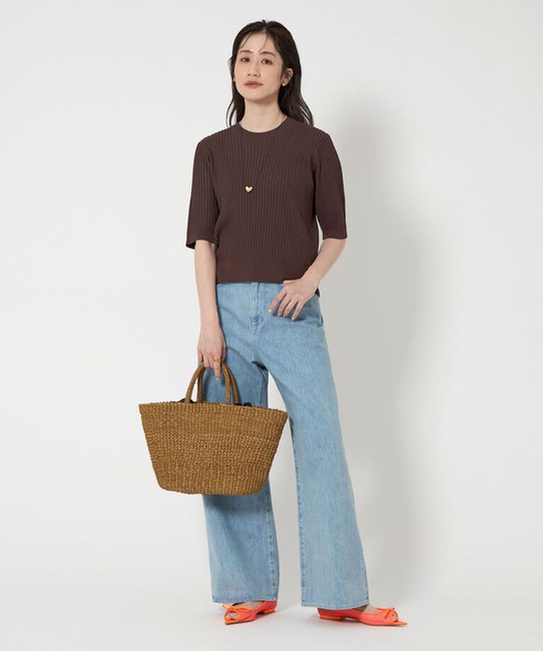 UNITED ARROWS「メッシュ ハーフスリーブ ニット」|ニット・セーター|