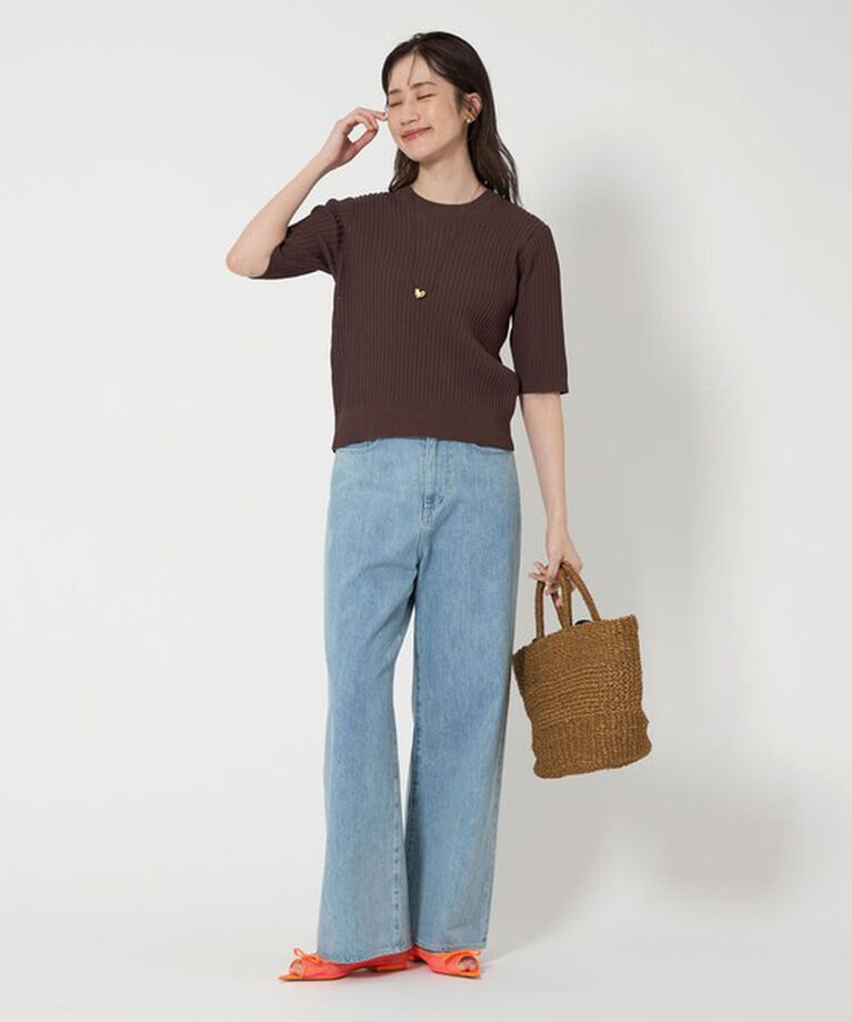 UNITED ARROWS「メッシュ ハーフスリーブ ニット」|ニット・セーター|