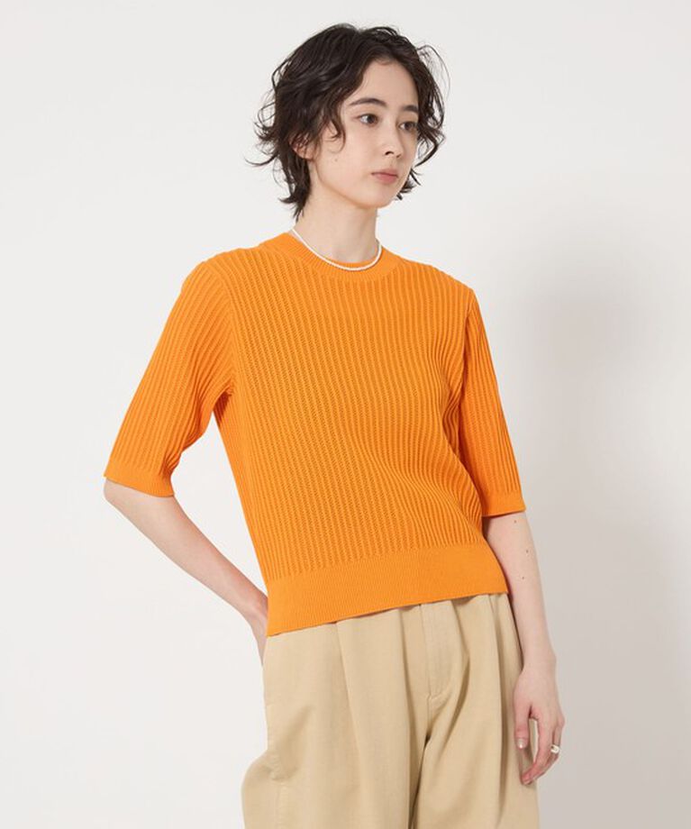 UNITED ARROWS「メッシュ ハーフスリーブ ニット」|ニット・セーター|