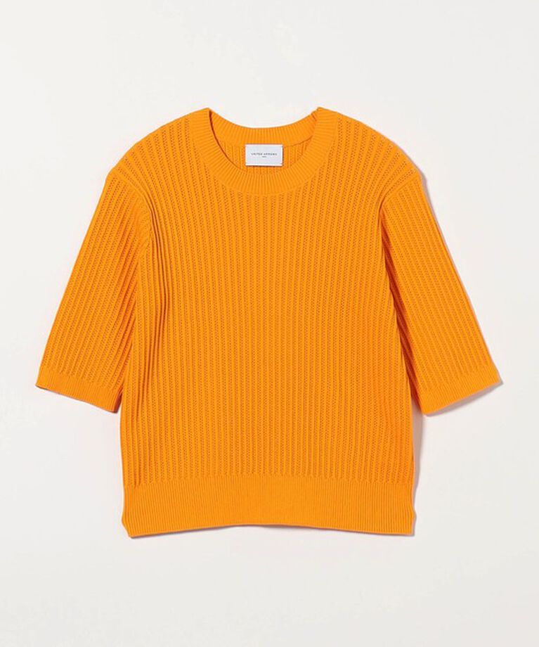 UNITED ARROWS「メッシュ ハーフスリーブ ニット」|ニット・セーター|