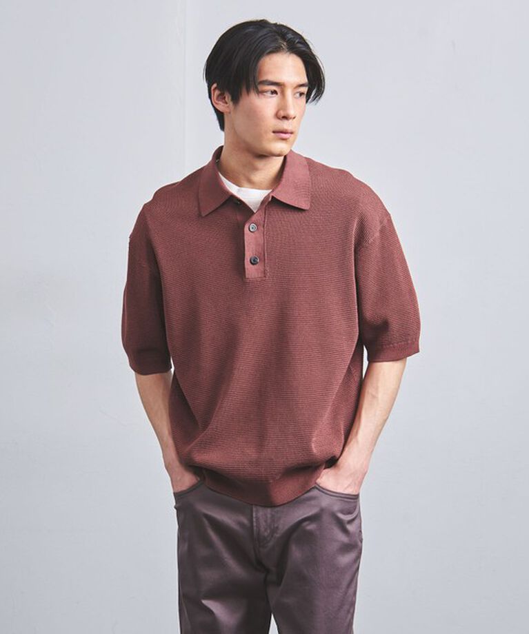 UNITED ARROWS「バーズアイ ニット ポロシャツ」|ポロシャツ|WINE