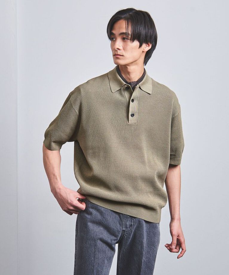 UNITED ARROWS「バーズアイ ニット ポロシャツ」|ポロシャツ|OLIVE