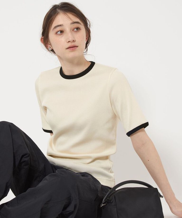 UNITED ARROWS「リブ バイカラーパイピング Tシャツ」|Tシャツ・カットソー|